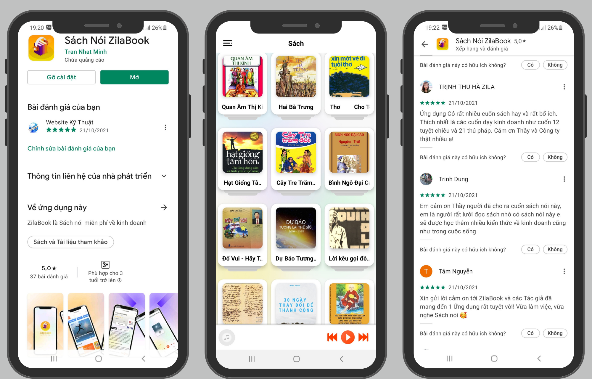 Sách nói ZilaBook Chính thức ra mắt trên Google CHPlay