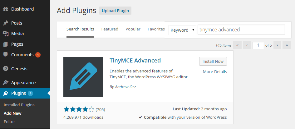 TinyMCE Advanced