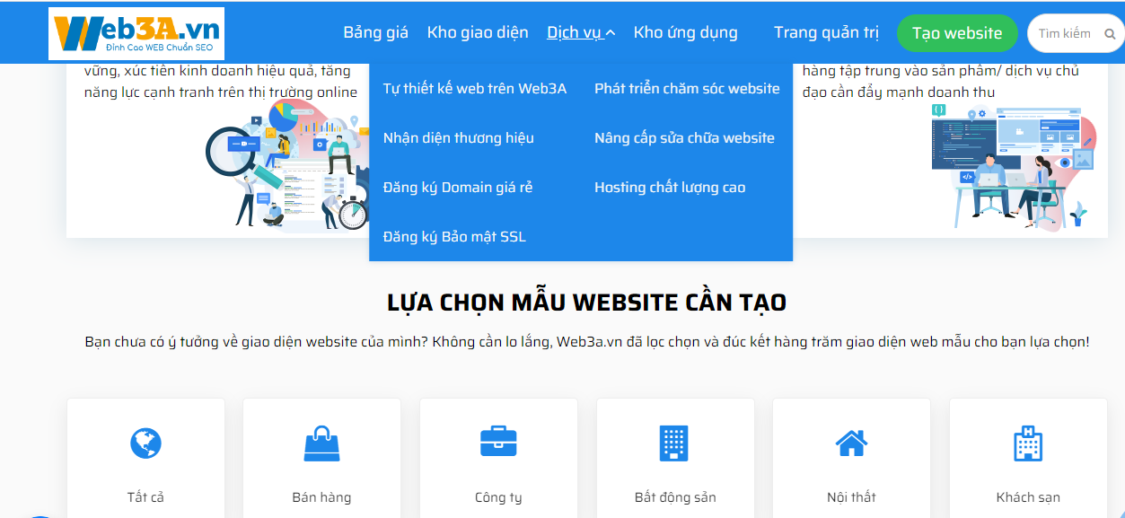 5 Loại Menu Điều Hướng Phổ Biến Cho Trang Web