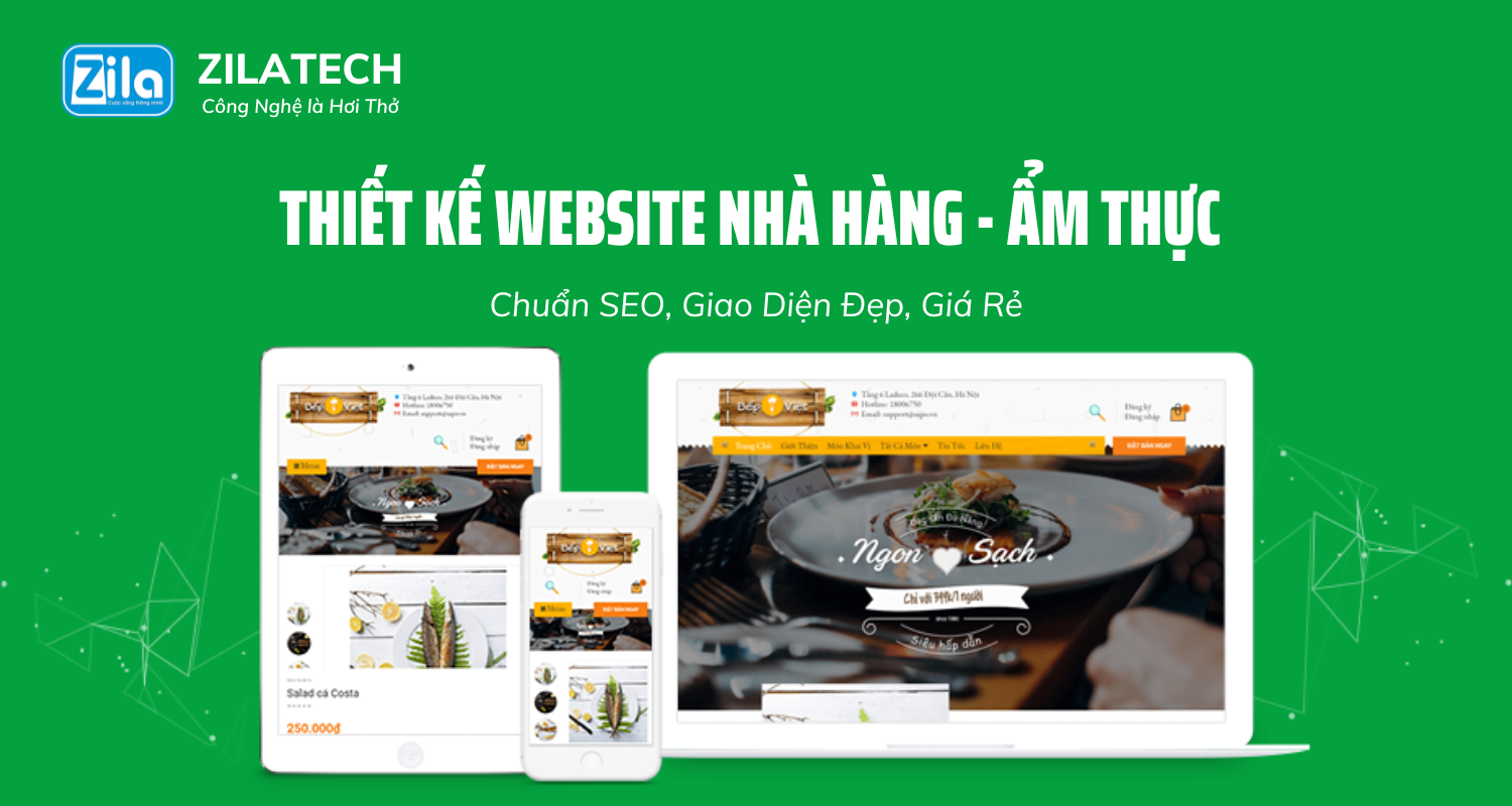Dịch Vụ Thiết Kế Website Nhà Hàng - Ẩm Thực Chuẩn SEO Giá Rẻ