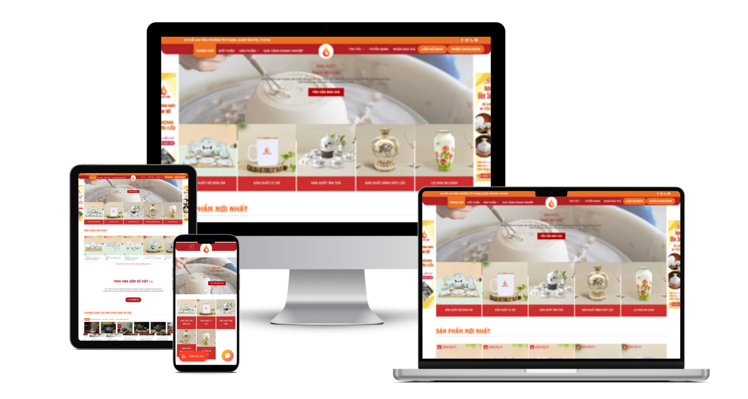 Thiết Kế Website Bán Đồ Gốm Sứ Độc Đáo