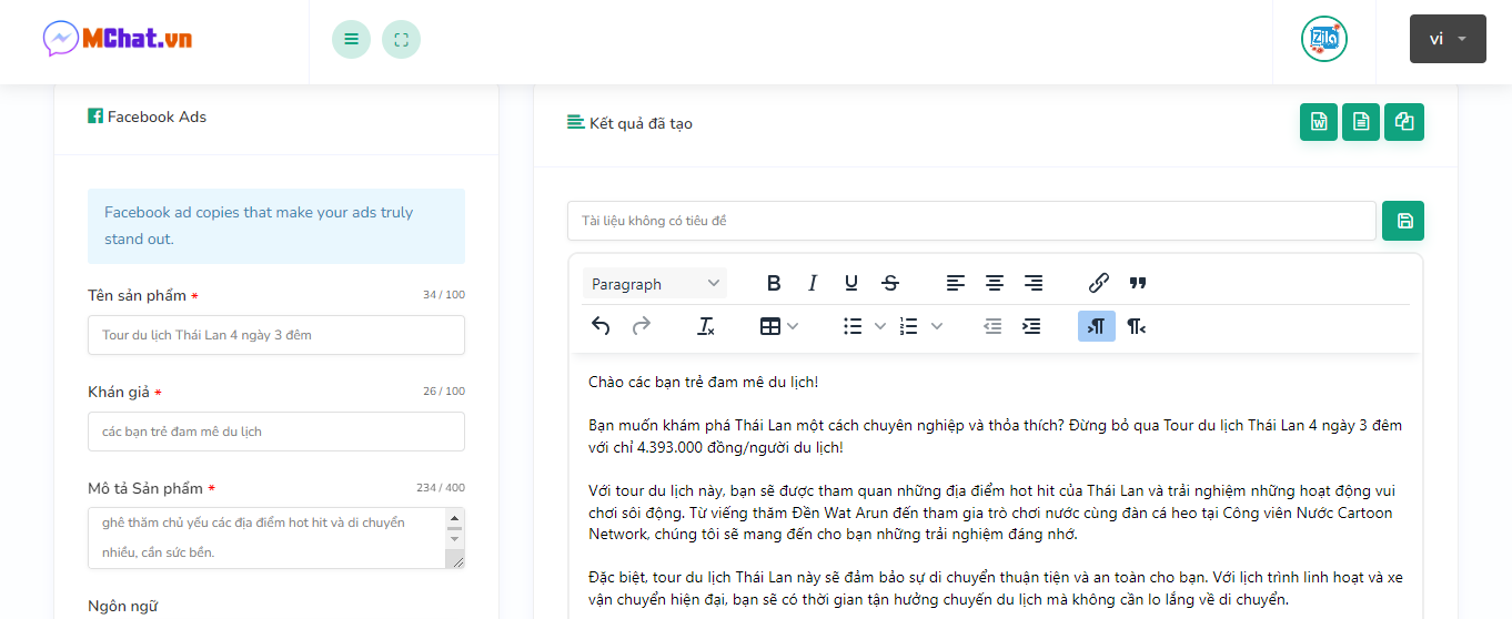 MChat trong Digital Marketing