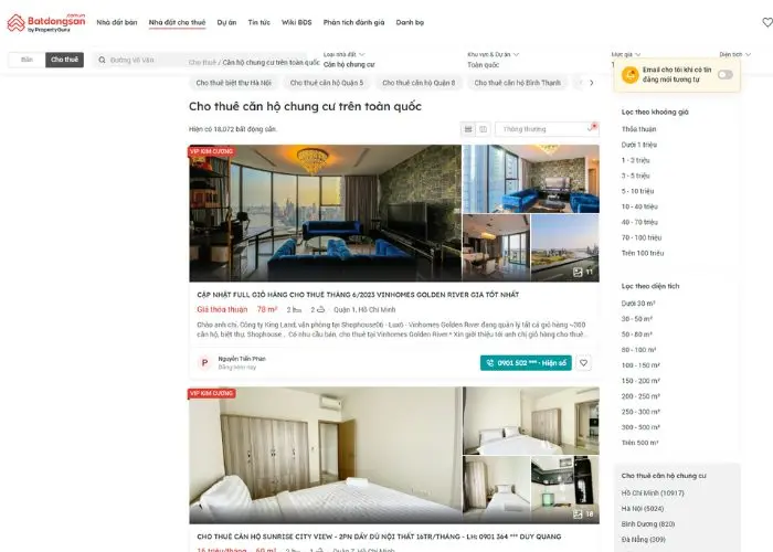 Trang đăng tin bất động sản miễn phí hàng đầu
