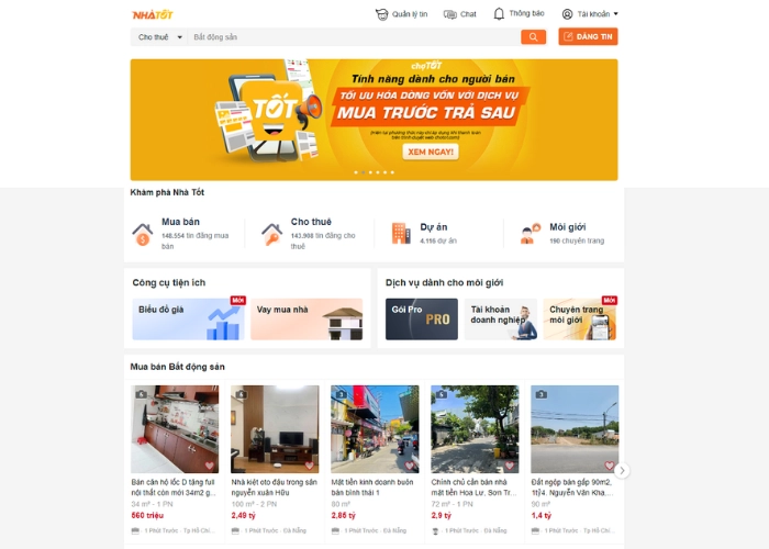 Trang đăng tin bất động sản miễn phí hàng đầu