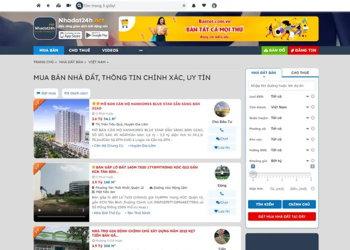 Trang đăng tin bất động sản miễn phí hàng đầu